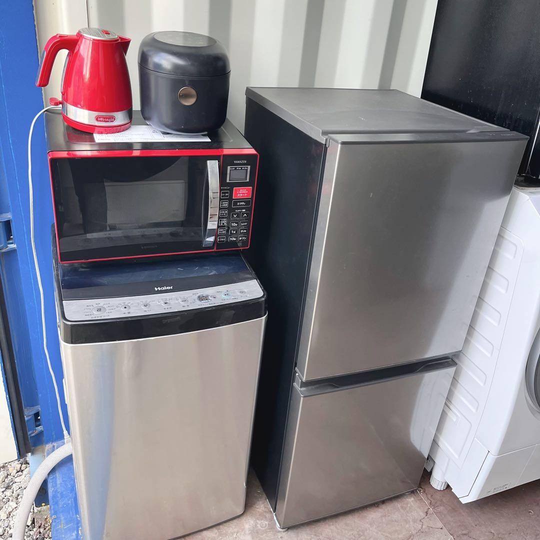 取付無料！AQUAシルバー冷蔵庫洗濯機オーブンレンジ炊飯器電子ケトルセット