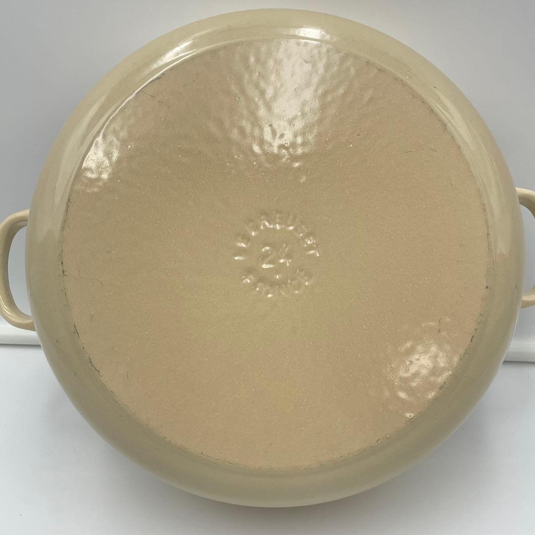 美品　LE CREUSET ジャポネーズ　両手鍋　24cm アイボリー