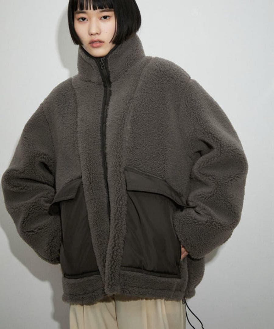 〈リバーシブル〉ボアZIPブルゾン　アダムエロぺ