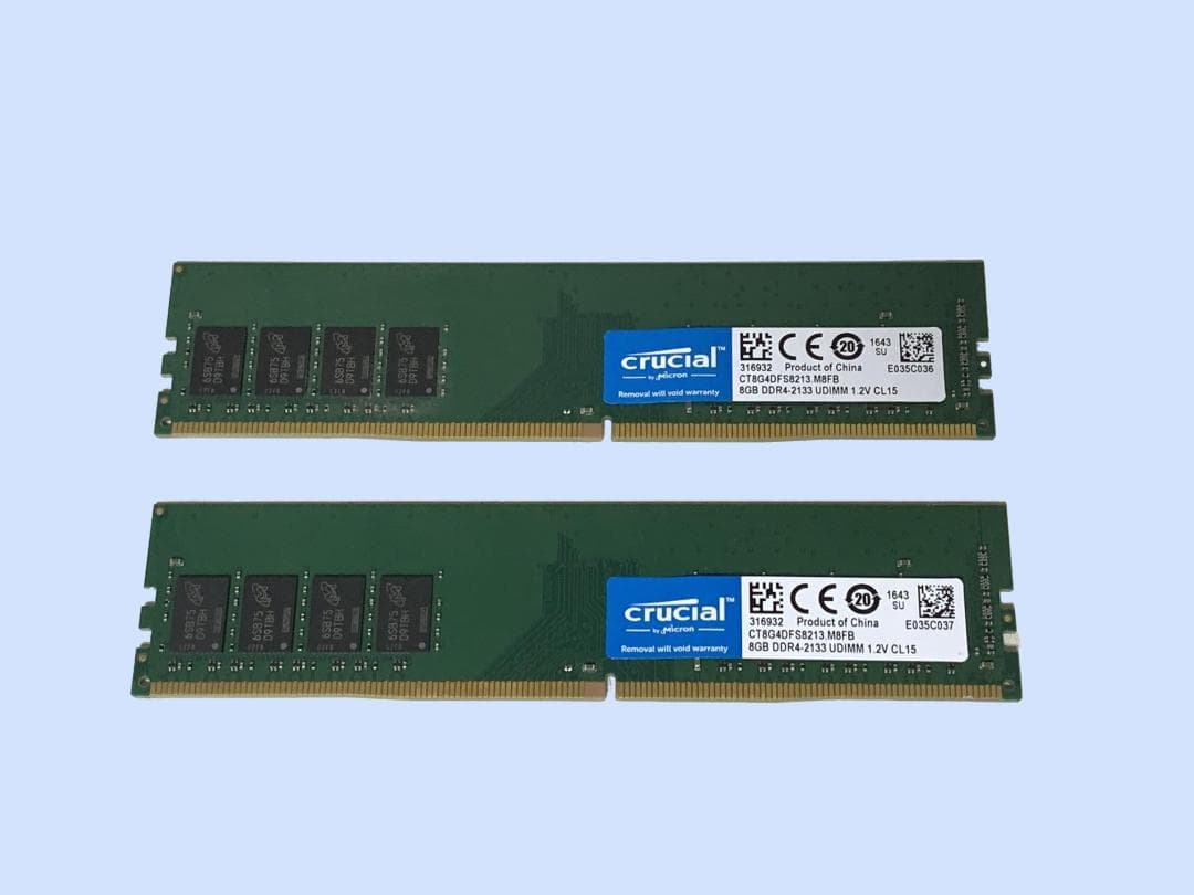 M9765 Crucial DDR4-2133 8GB x2枚 計16GB