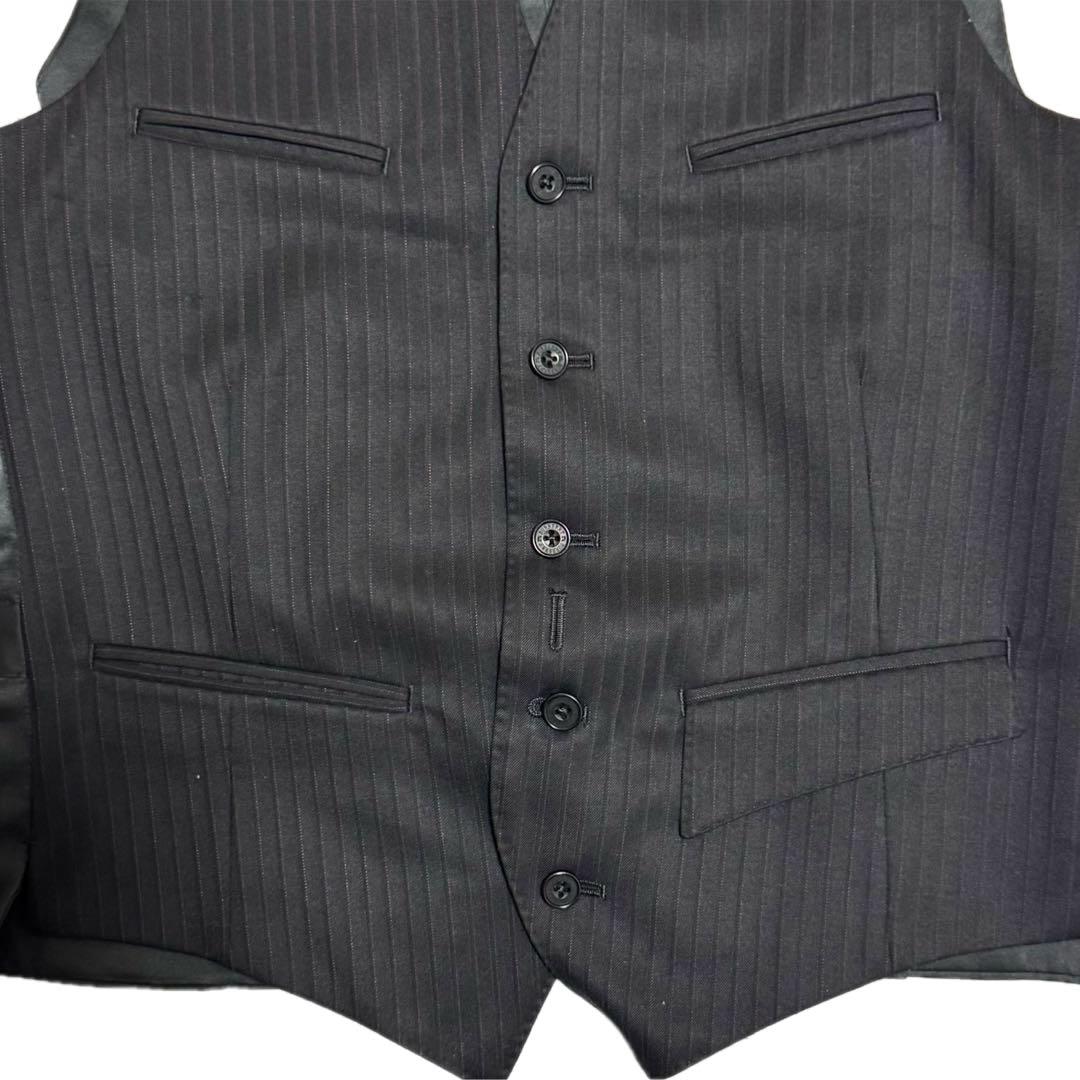 美品バーバリー ブラックレーベル スーツ ダブル 40R 3ピース ネイビー 紫