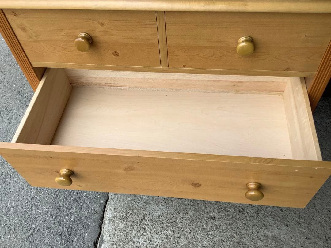 【小さめ】3段洋服タンス 木製チェスト志水木工 B&W