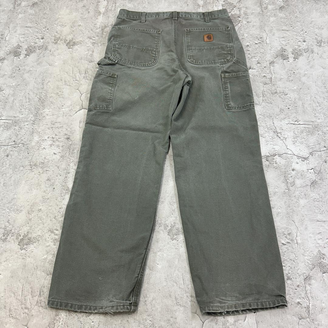 ゆ*こ様 カーハート　ダック　ペインターパンツ　MOS　雰囲気抜群　古着　グリー