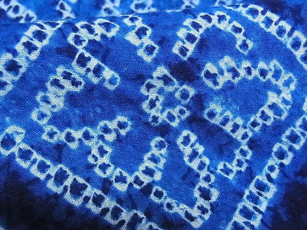 ♦︎きもの結♦︎有松鳴海絞り 浴衣 花菱 綿　未使用品♦︎d