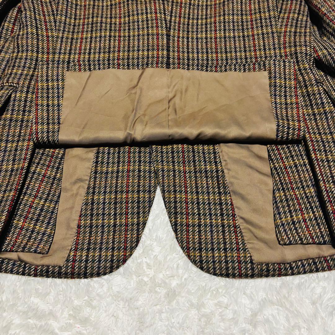 90s バーバリー ウール カシミヤ ツイード ジャケット チェック AB5