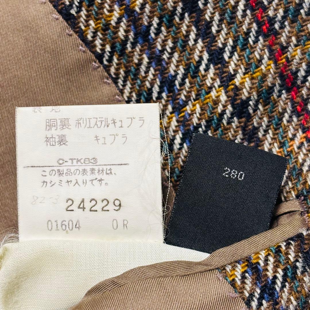 90s バーバリー ウール カシミヤ ツイード ジャケット チェック AB5
