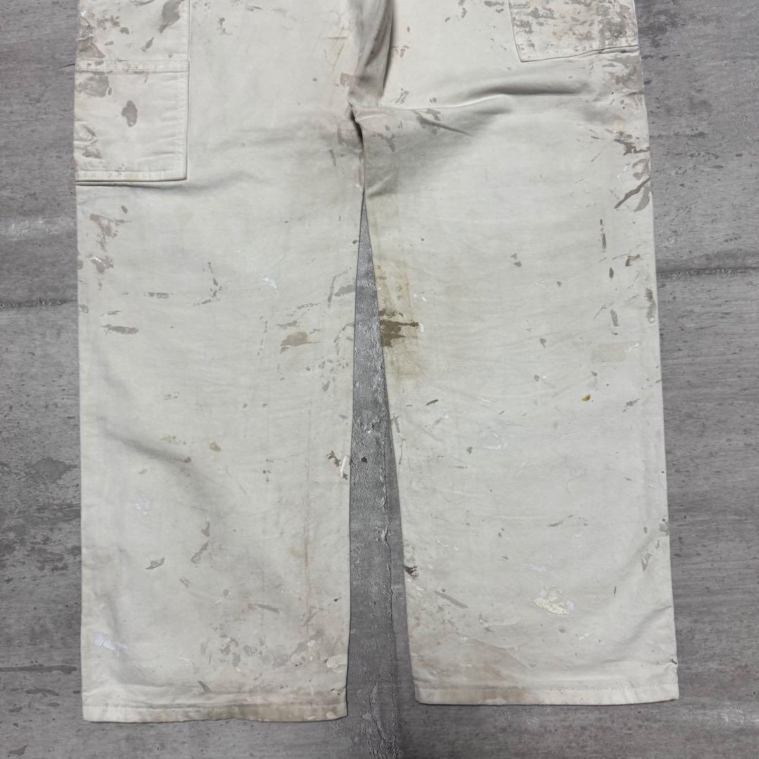 00s Dickies ホワイトペインターパンツ w36 ペンキ オイル アート