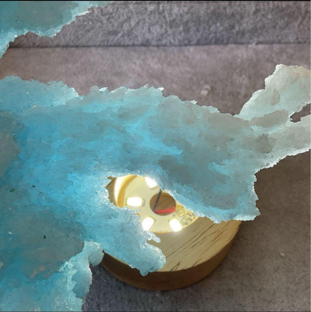 T991-2 アクアマリン水晶結晶　原石ジオードクラスター　天然石