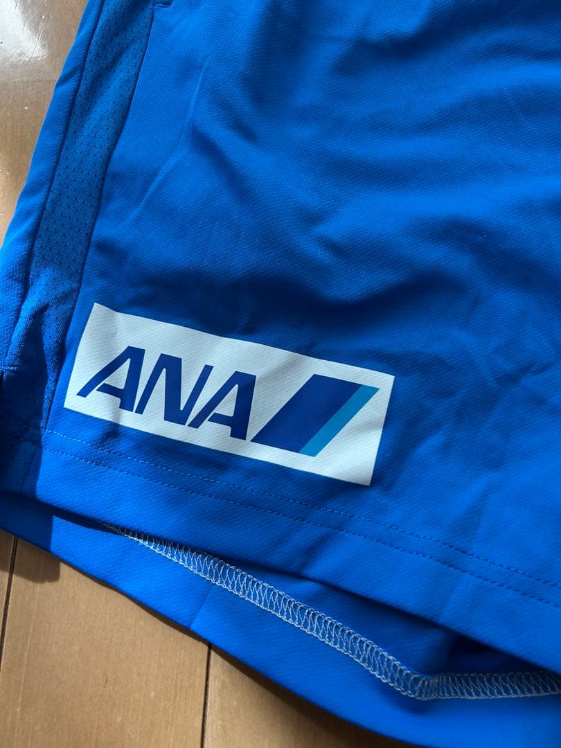 ヨネックス バドミントンパンツ 青色 ANAロゴ