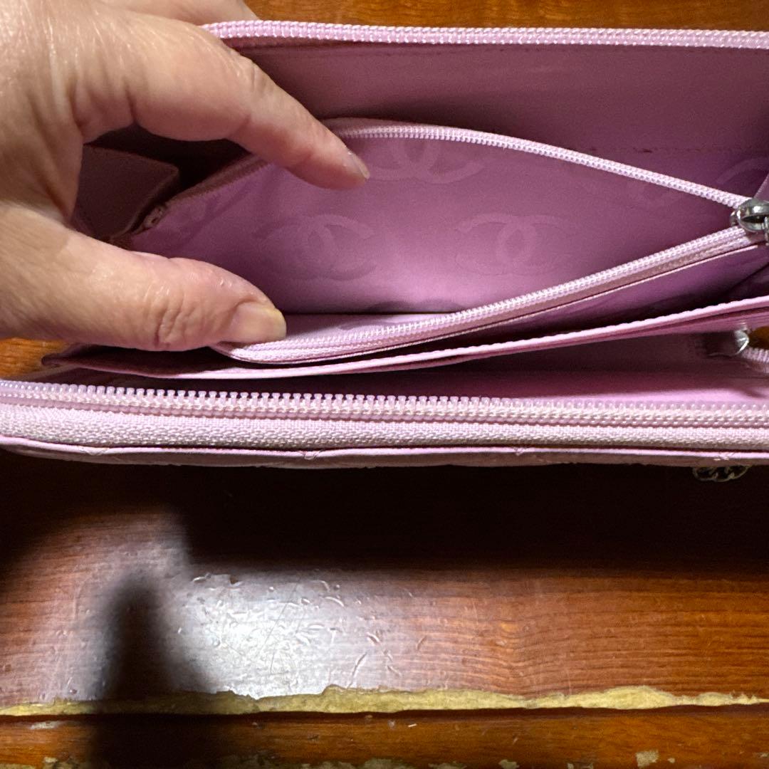 CHANEL ピンク キルティング 長財布