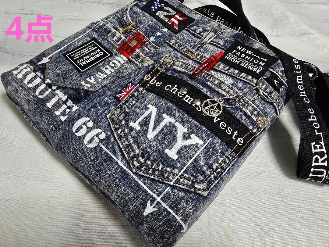 デニムリメイクトートバッグ大きめ ＆サコッシュ 4点 専用