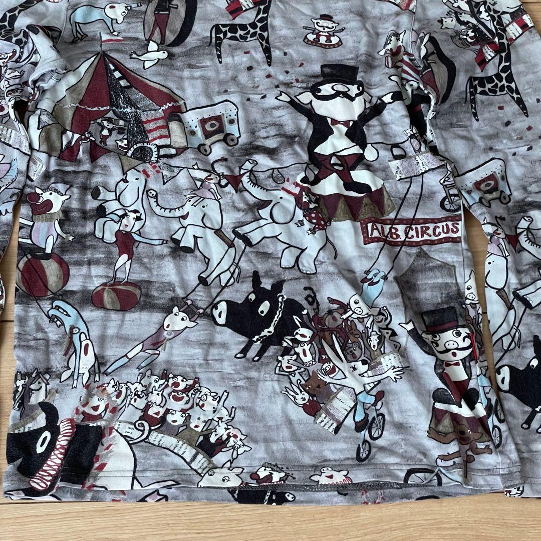 ✨未使用保管✨　ALBEROBELLO カットソー　長袖　総柄　グレー　動物