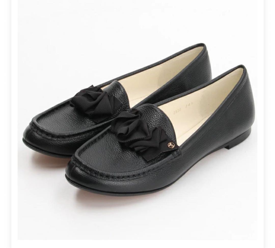 リボンモチーフドライビングシューズ 22cm