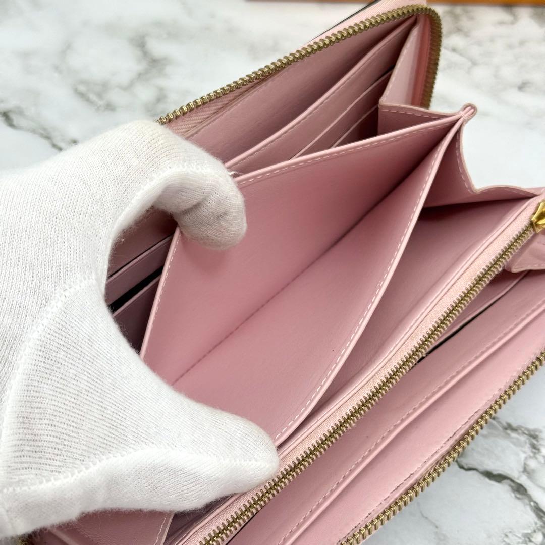 【美品】ルイヴィトン ヴェルニ 長財布 ジッピー ウォレット ブラック ピンク