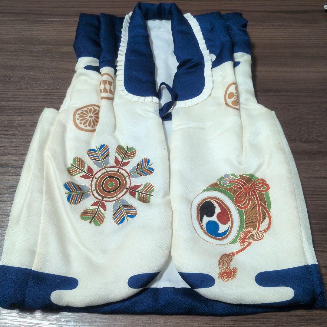 【美品 当日発送】753 5歳 3歳 被布 男の子 着物 ブルー 七五三