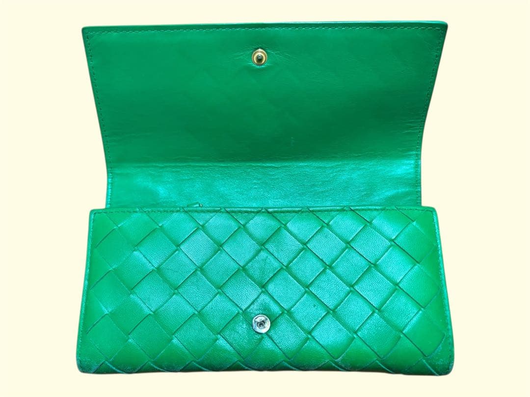 ボッテガ ヴェネタ 長財布 ラウンドファスナー グリーン