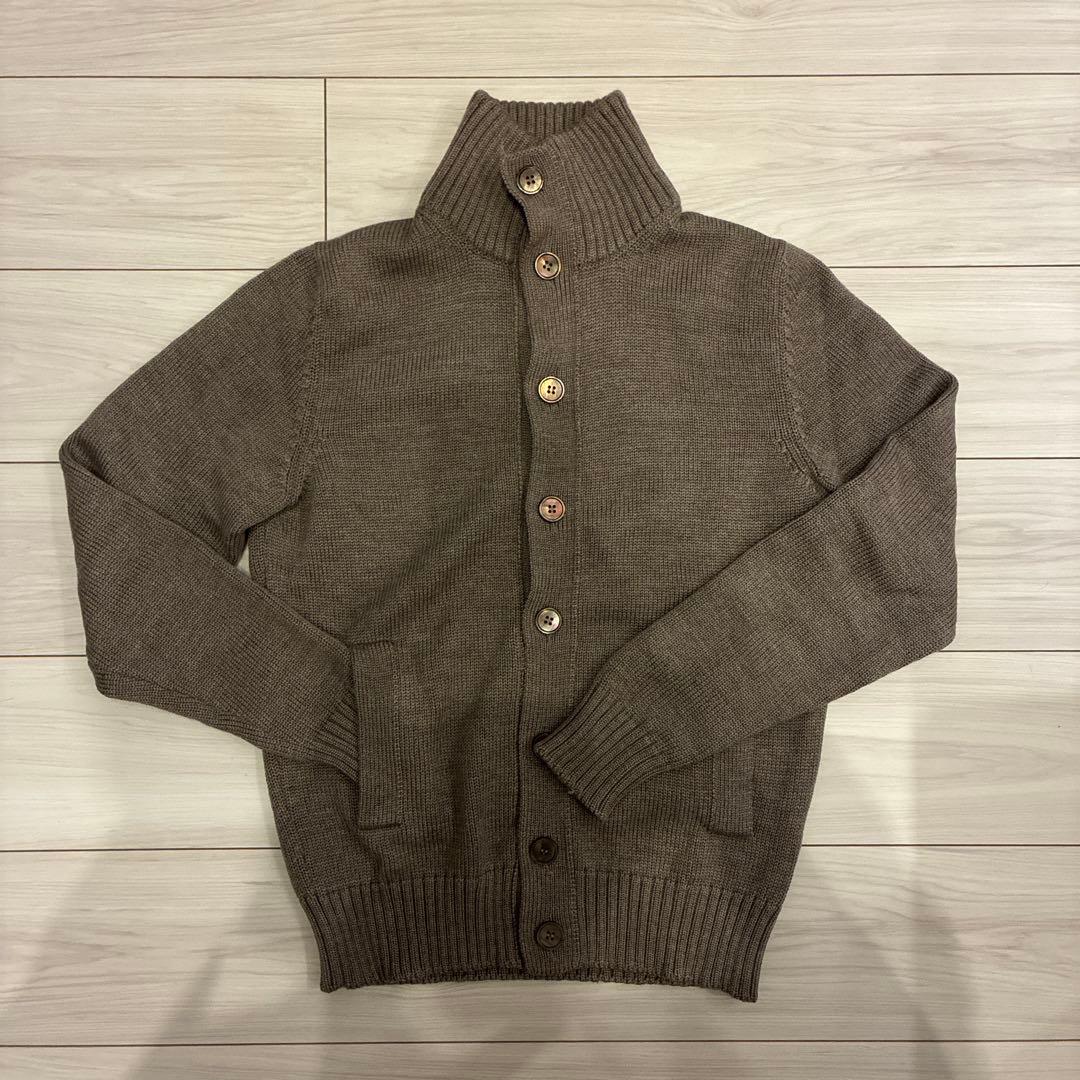 ZANONE ウール ソリッド スタンドカラー ニットブルゾン 44