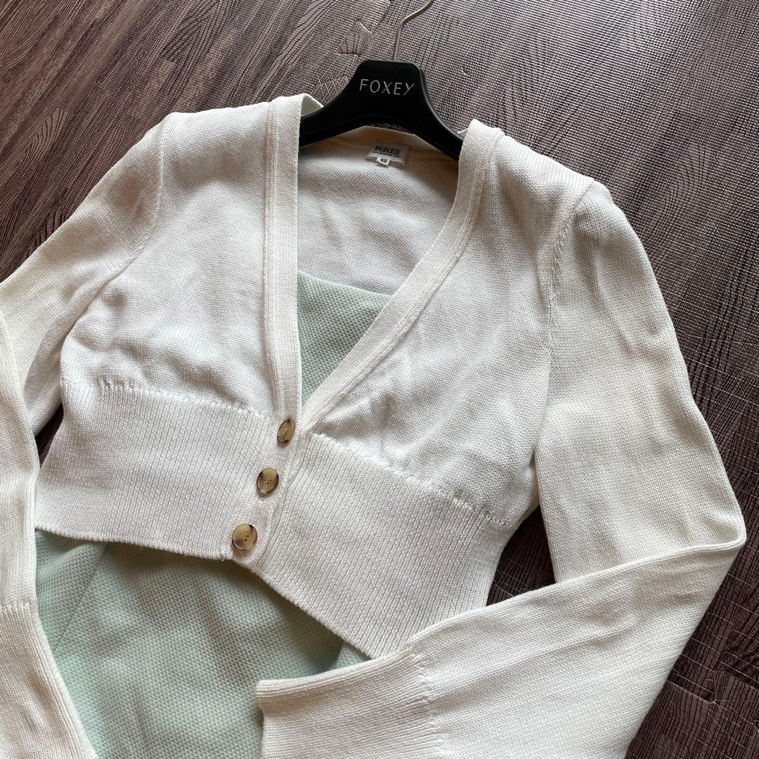 フォクシー バルーンドレス & ボレロカーディガンのセット サイズ40