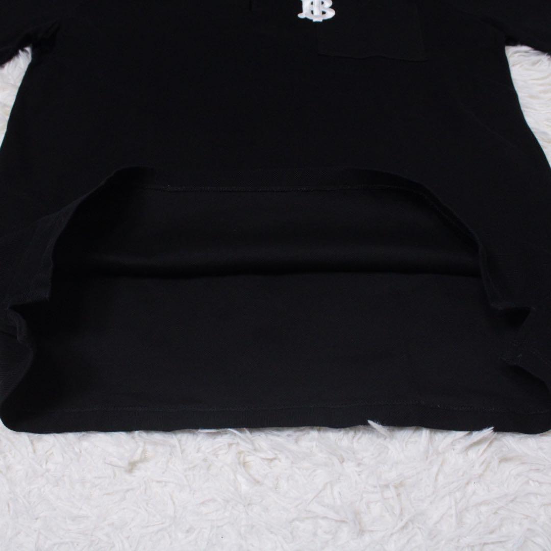 極美品 ティッシ期 BURBERRY TBロゴ ポロシャツ モノグラム刺繍 黒