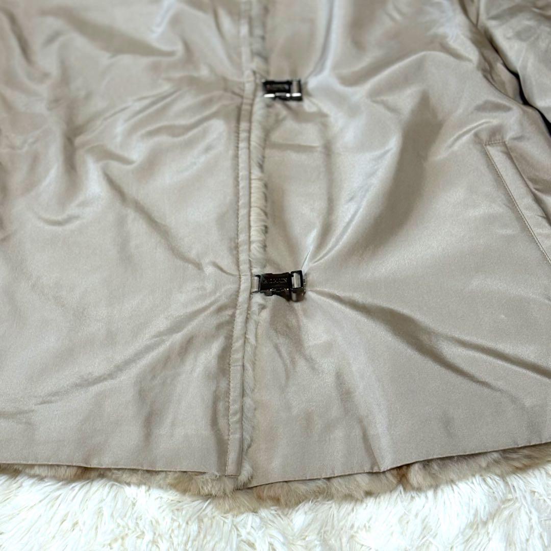 BALMAIN リバーシブル 毛皮ハーフコート フォックスファー シルク