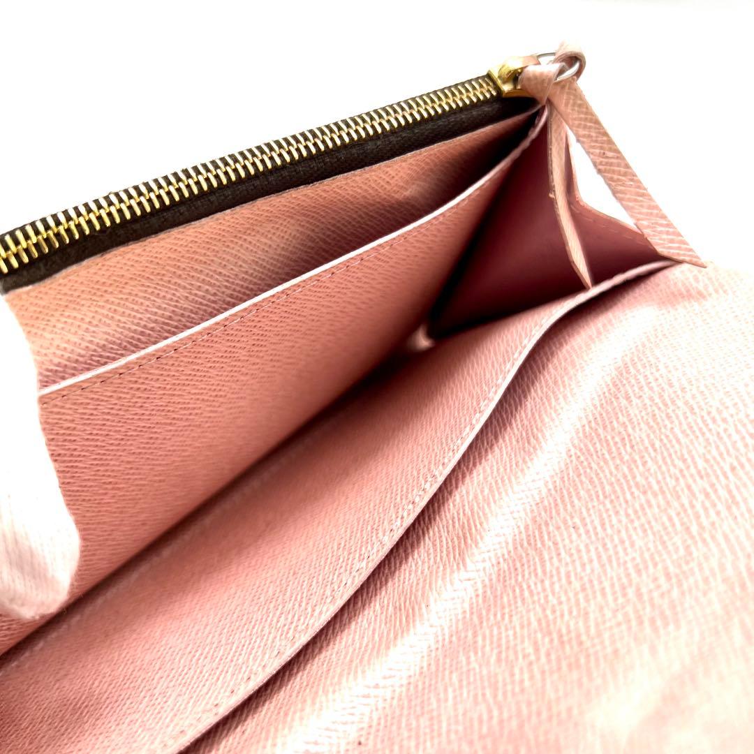 ルイヴィトン ダミエ エベヌ ポルトフォイユ カイサ ローズバレリーヌ