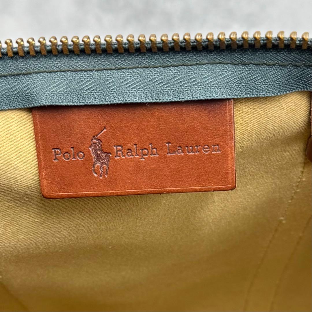 付属品完備 ポロ ラルフローレン PVC レザー ボストンバッグ 2way