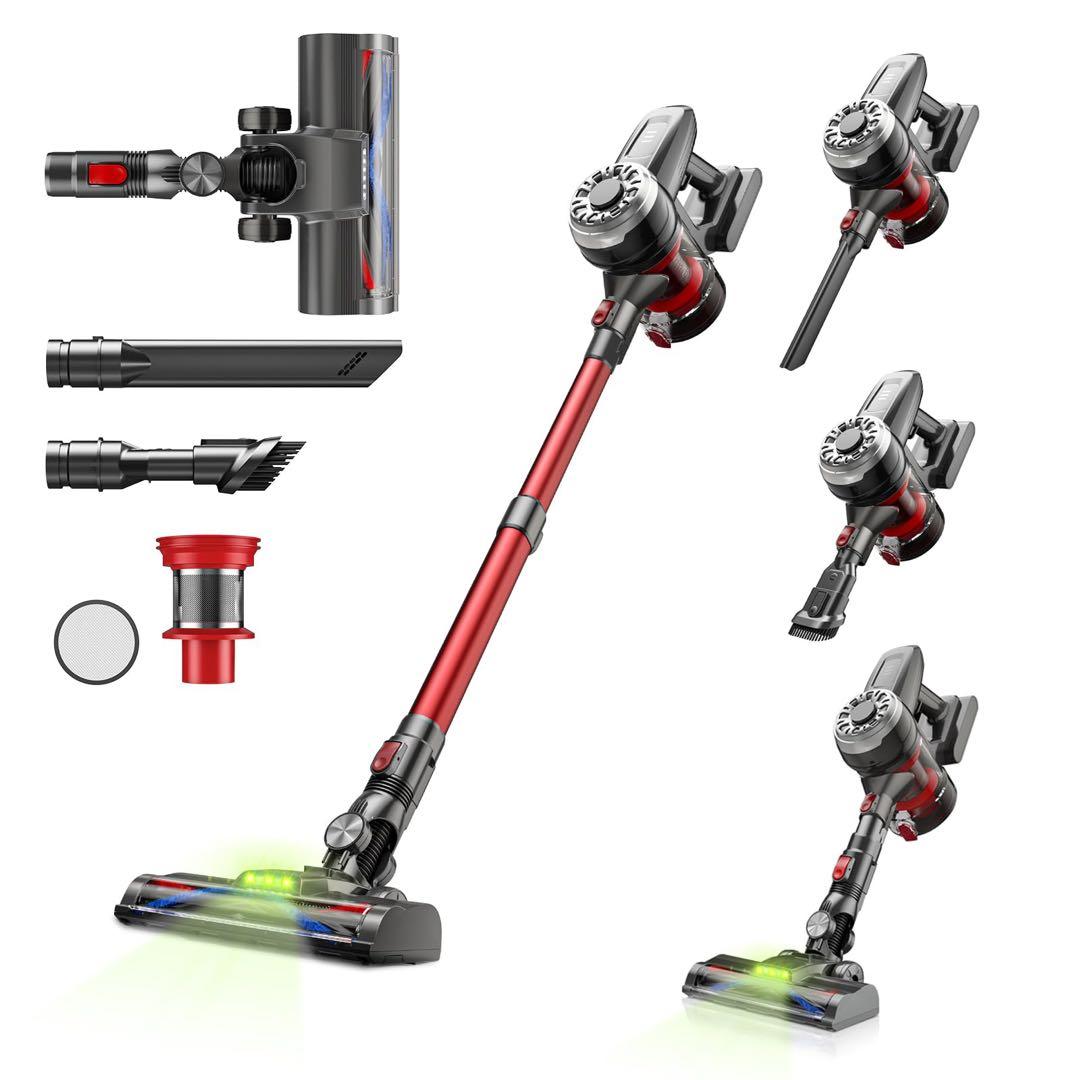 50000PA♥掃除機 コードレス【超軽量自走式設計・グリーンLEDライト搭載】