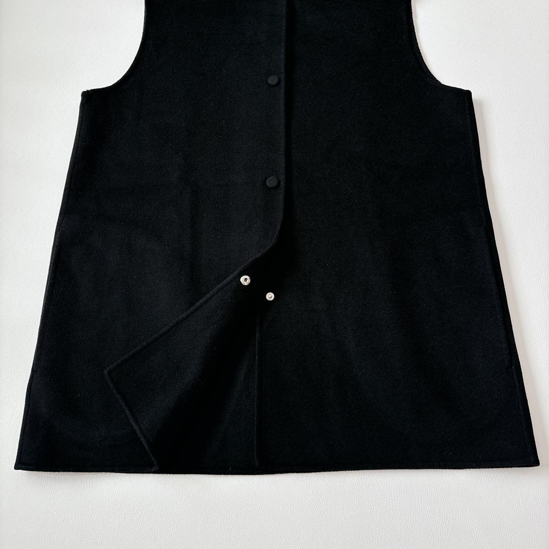 セオリー ダブルフェイス フーディベスト ジレ カシミヤ混 完売 ブラック M