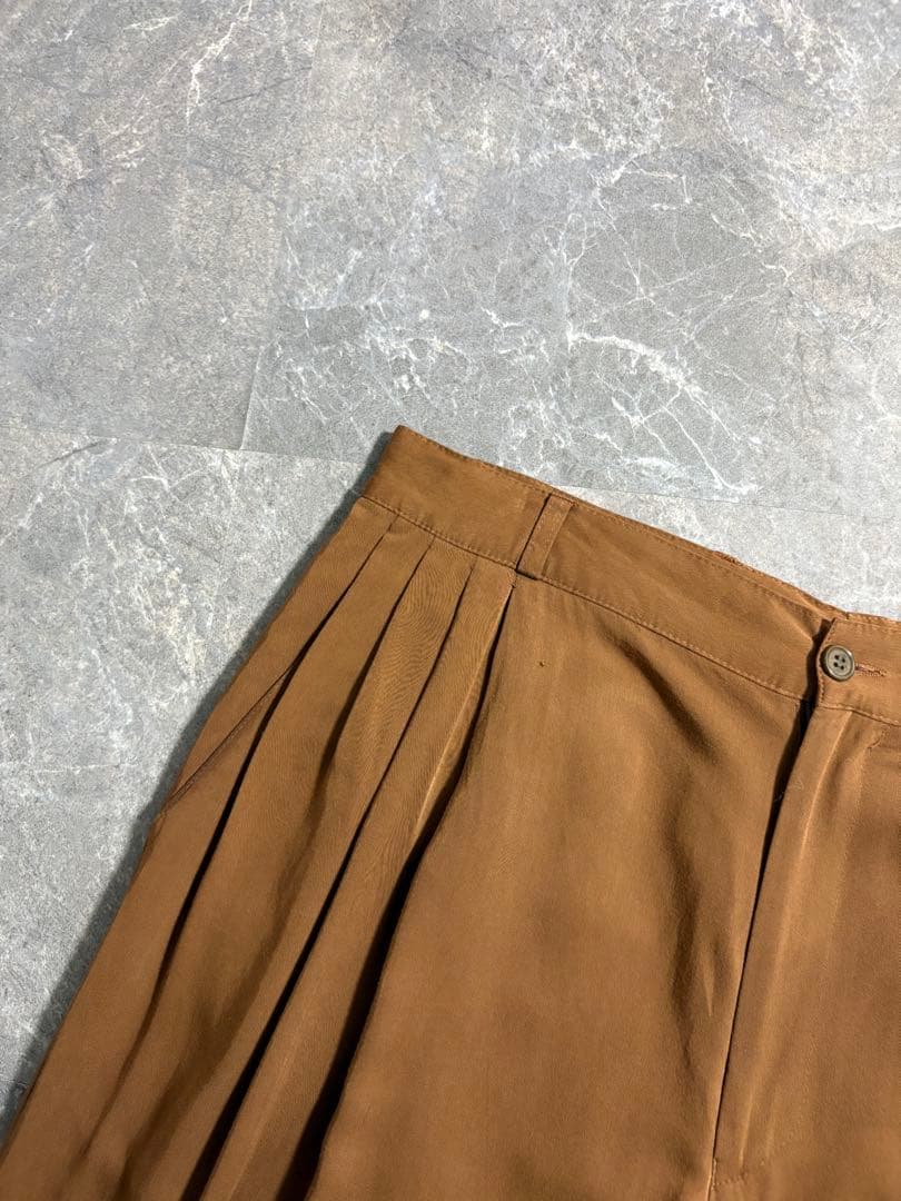 パンツ 80s Vintage rayon gabardine wide slacks