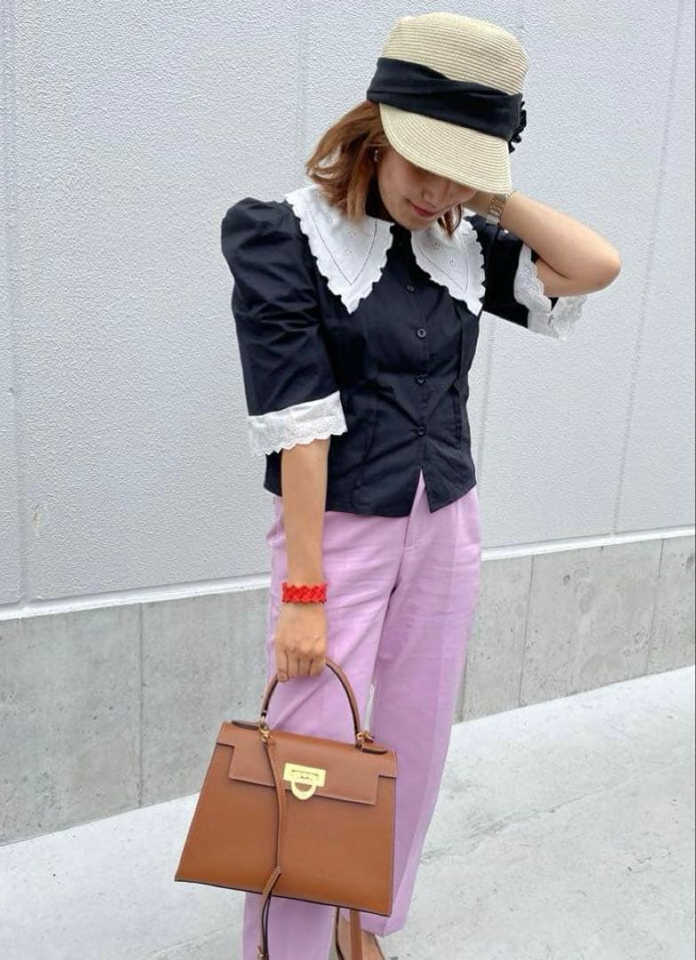 【新品未使用】ca4la☆風の方向PB☆ホワイト☆麦わら帽子