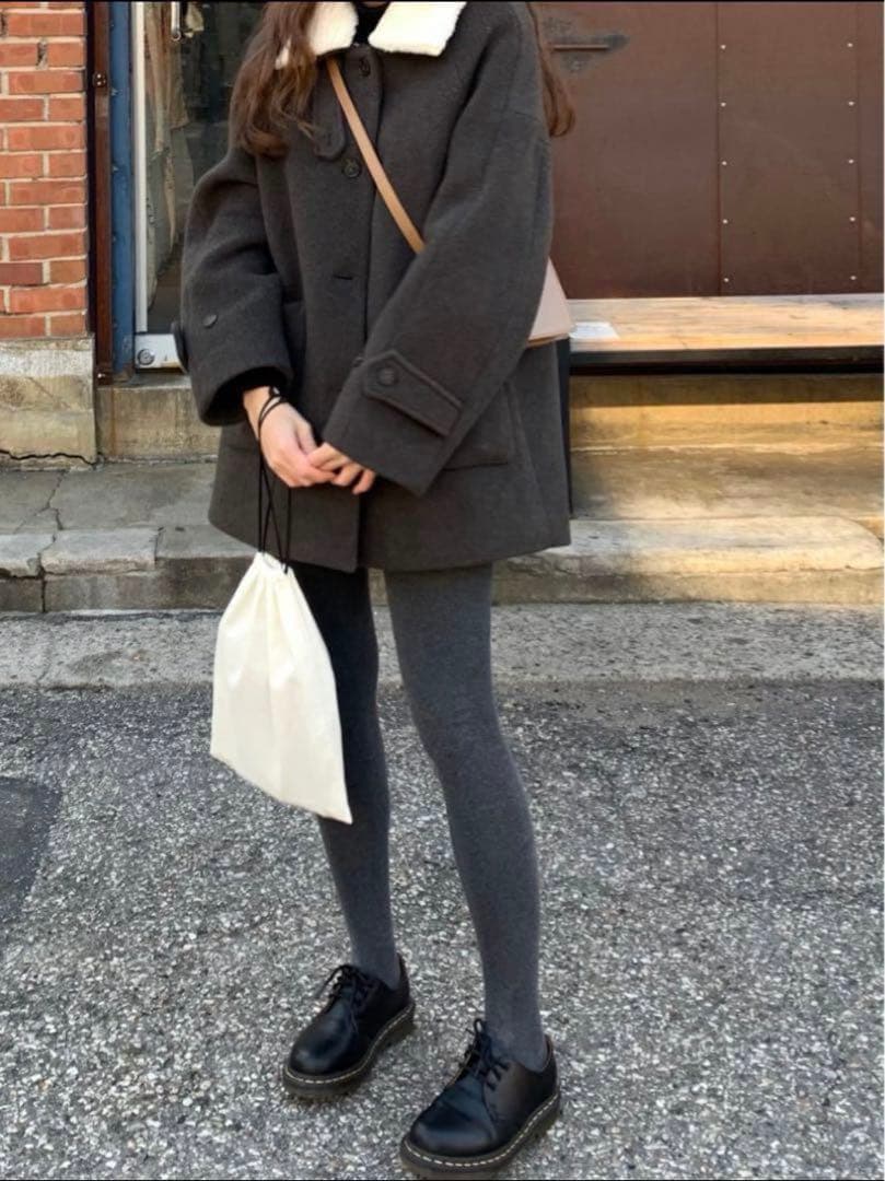 【美品】 ounce base fur collar coat オンス 韓国