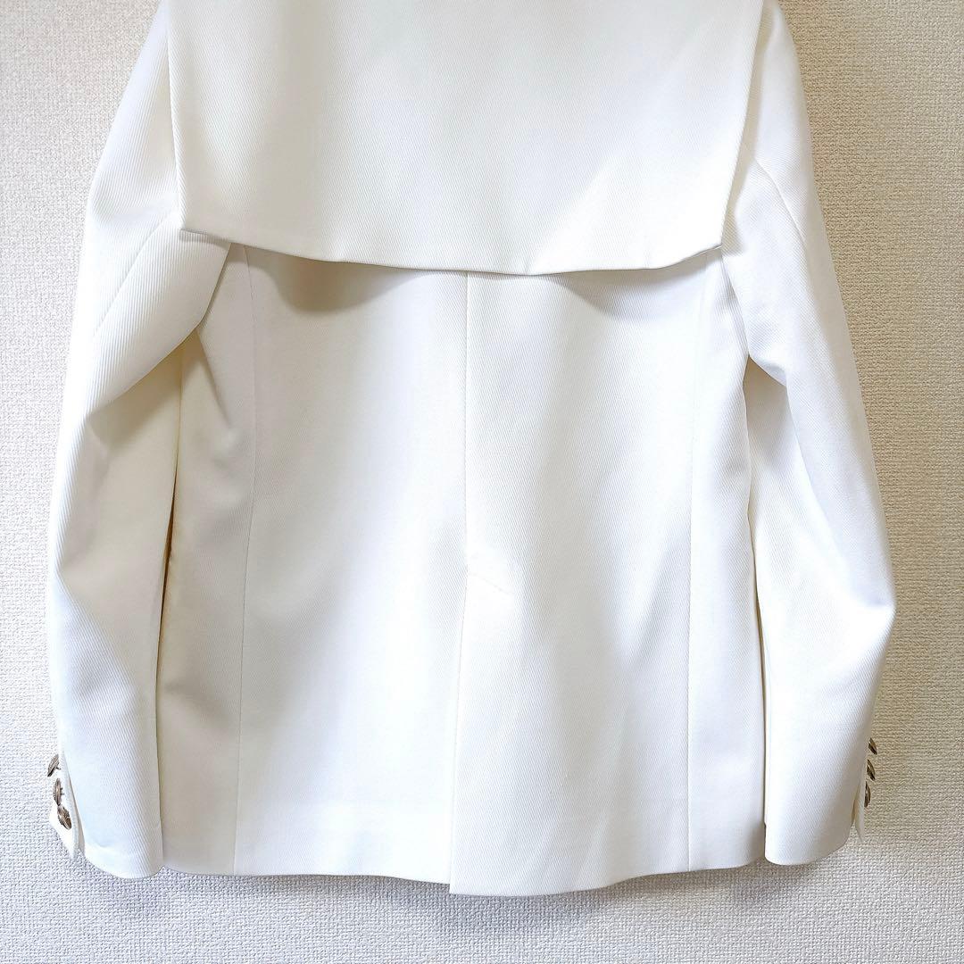 美品✨セルフォード セーラーカラーダブルジャケット テーラード 金ボタン 白 M