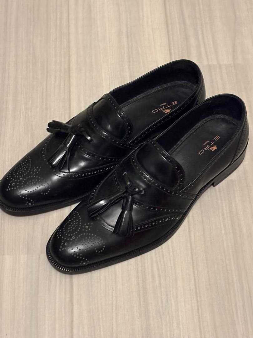 ETRO ブラックレザー メダリオンタッセルローファー サイズ44 値下げ対応⭕️