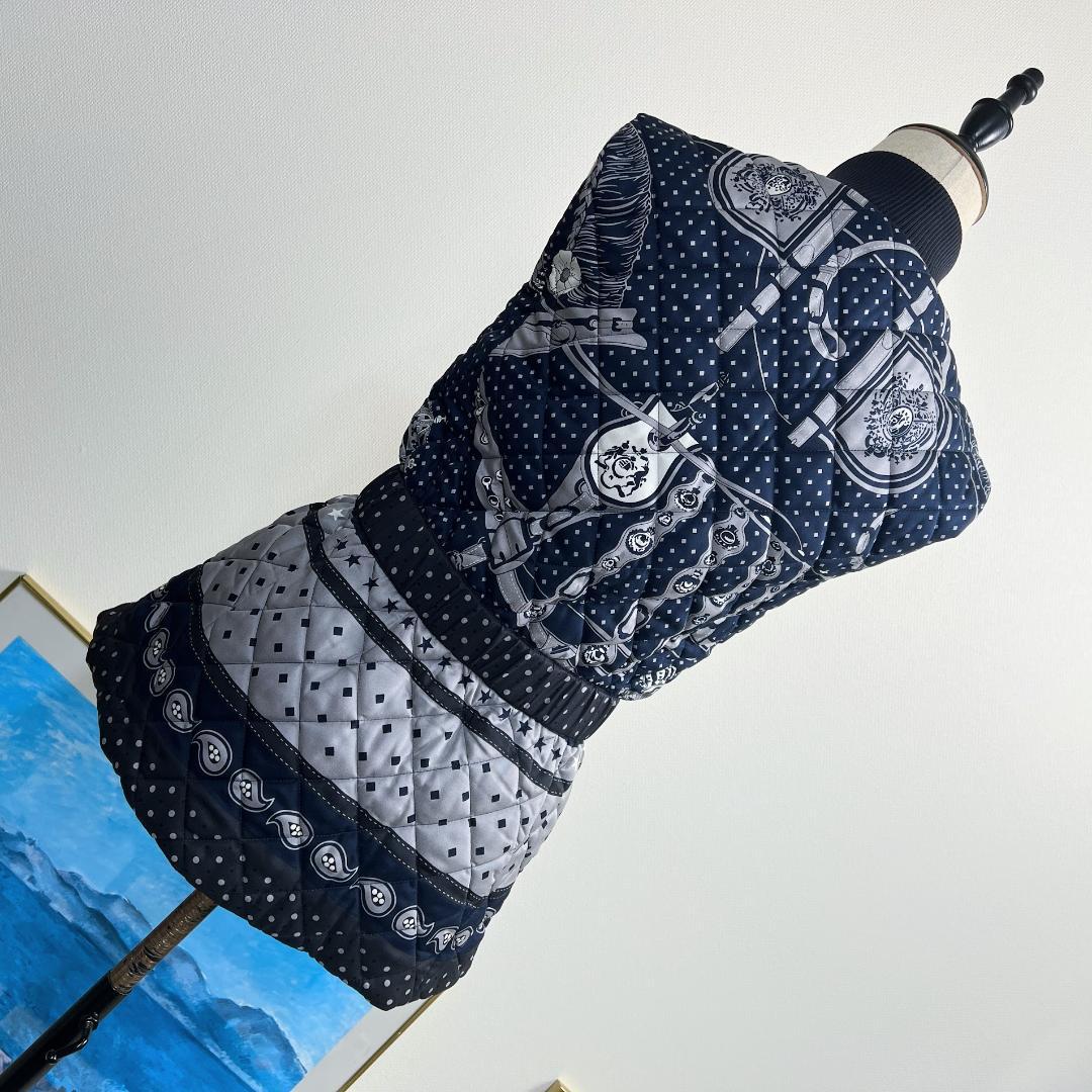 未使用★HERMES★シルク★カシミヤダウン★バンダナ★ベスト★ブルゾン