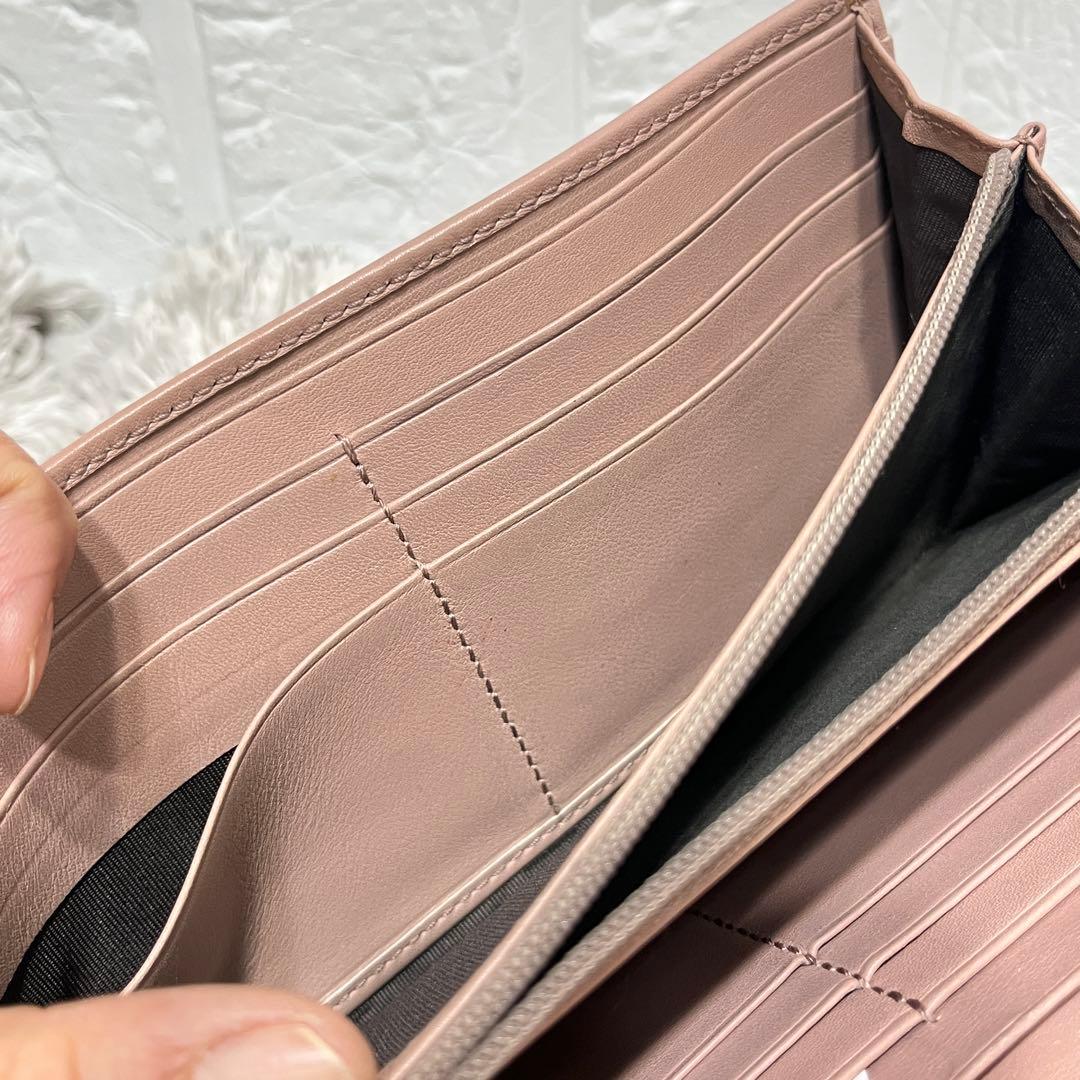 美品✨GUCCI マイクロシマ　くすみピンクベージュ　インターロッキング金具