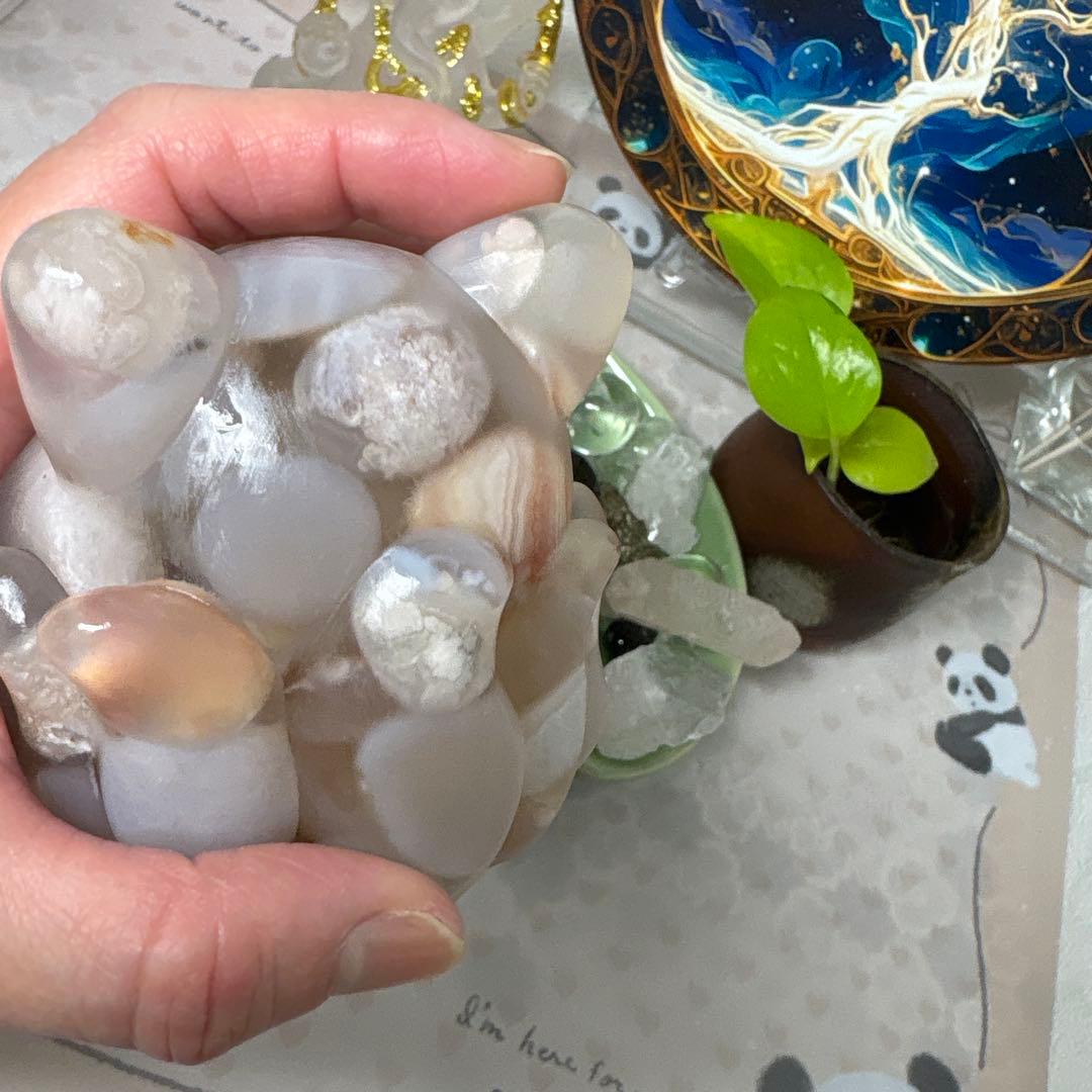 ひまわり様☆専用ページオルゴナイト まん丸の九尾の狐 桜瑪瑙