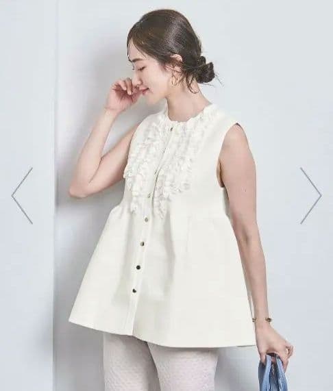 ☆新品28600円☆UNITEDARROWS☆Pミニフリル ニットベスト☆ジレ☆