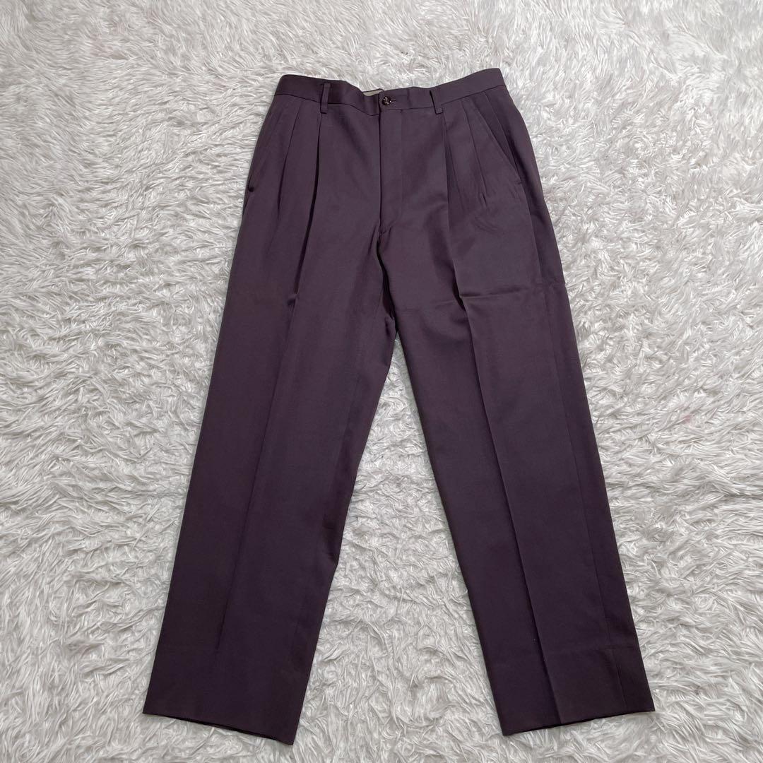 ヴィンテージ　ダブル　スーツ　セットアップ　紫　パープル　XL相当