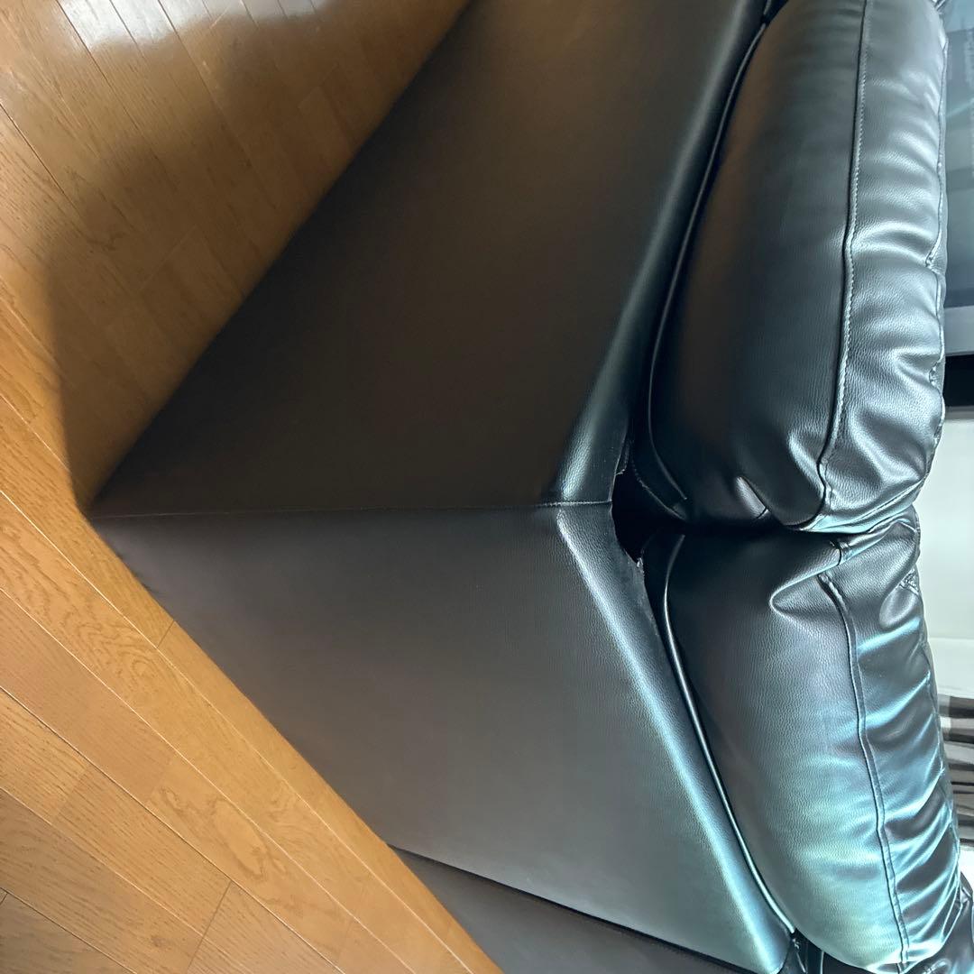 黒いレザーソファ(牛革、合成革) boss専用