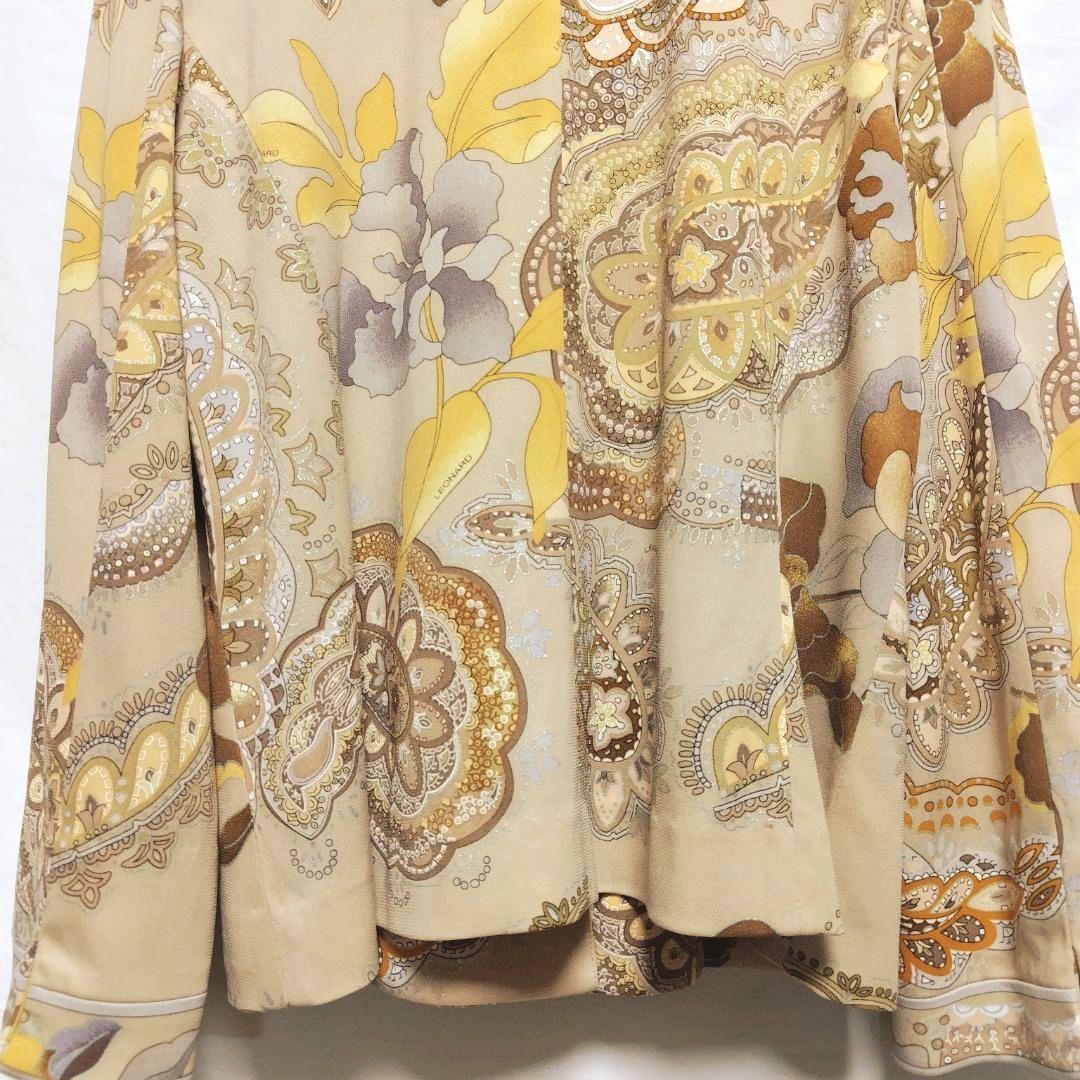 ☆LEONARD☆ レオナール テーラードジャケット ベージュ XL 総柄