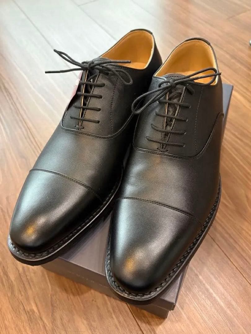 スコッチグレイン 25.5cmストレートチップ 撥水 R1813 ブラック 黒