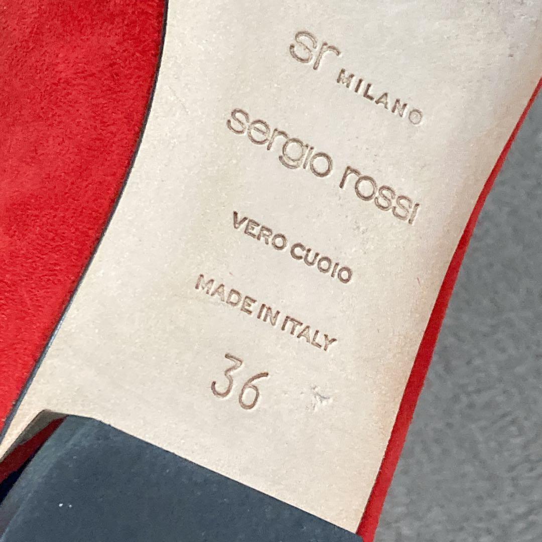 【美品】セルジオロッシ sr MILANO MIA フラットシューズ 36 赤