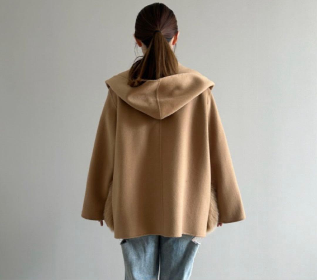 Rnyroom♡ポケットファーフード付コートキャメル