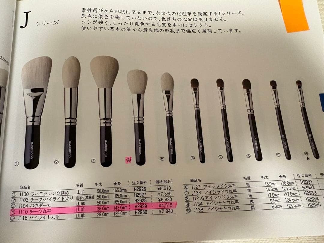 白鳳堂　化粧筆セット　ケース付き