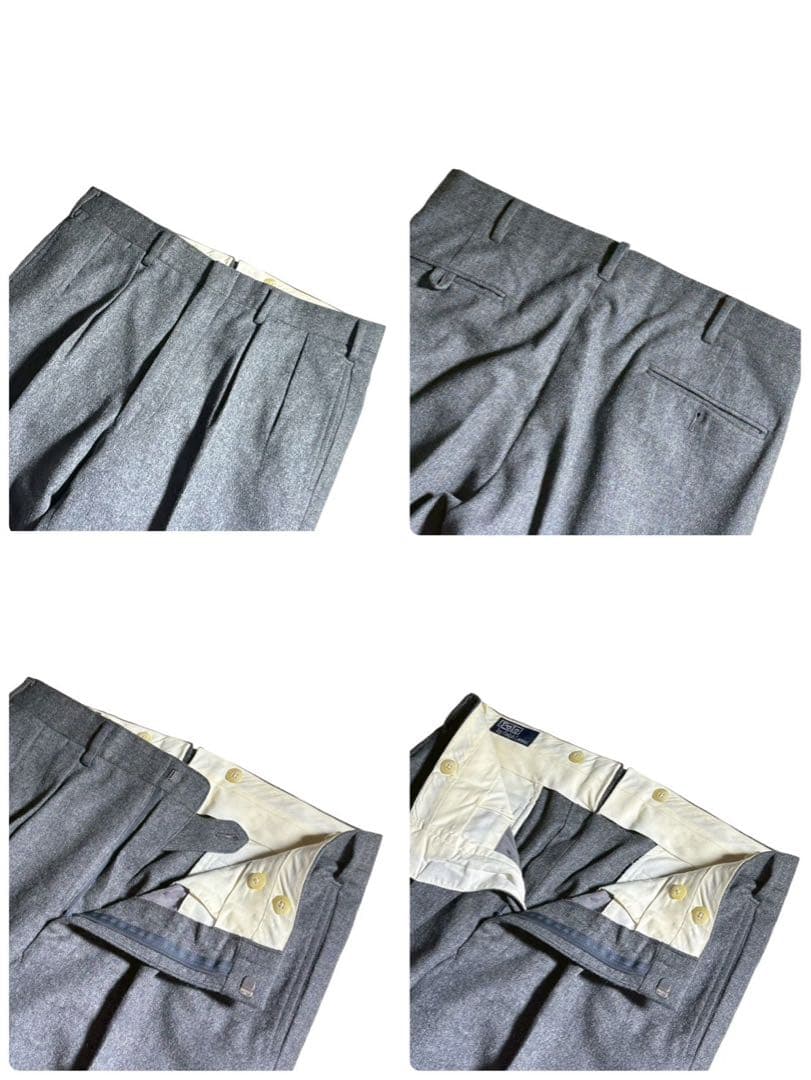 ラルフローレン カシミア混 フランネルスラックス グレー 90s ヴィンテージ