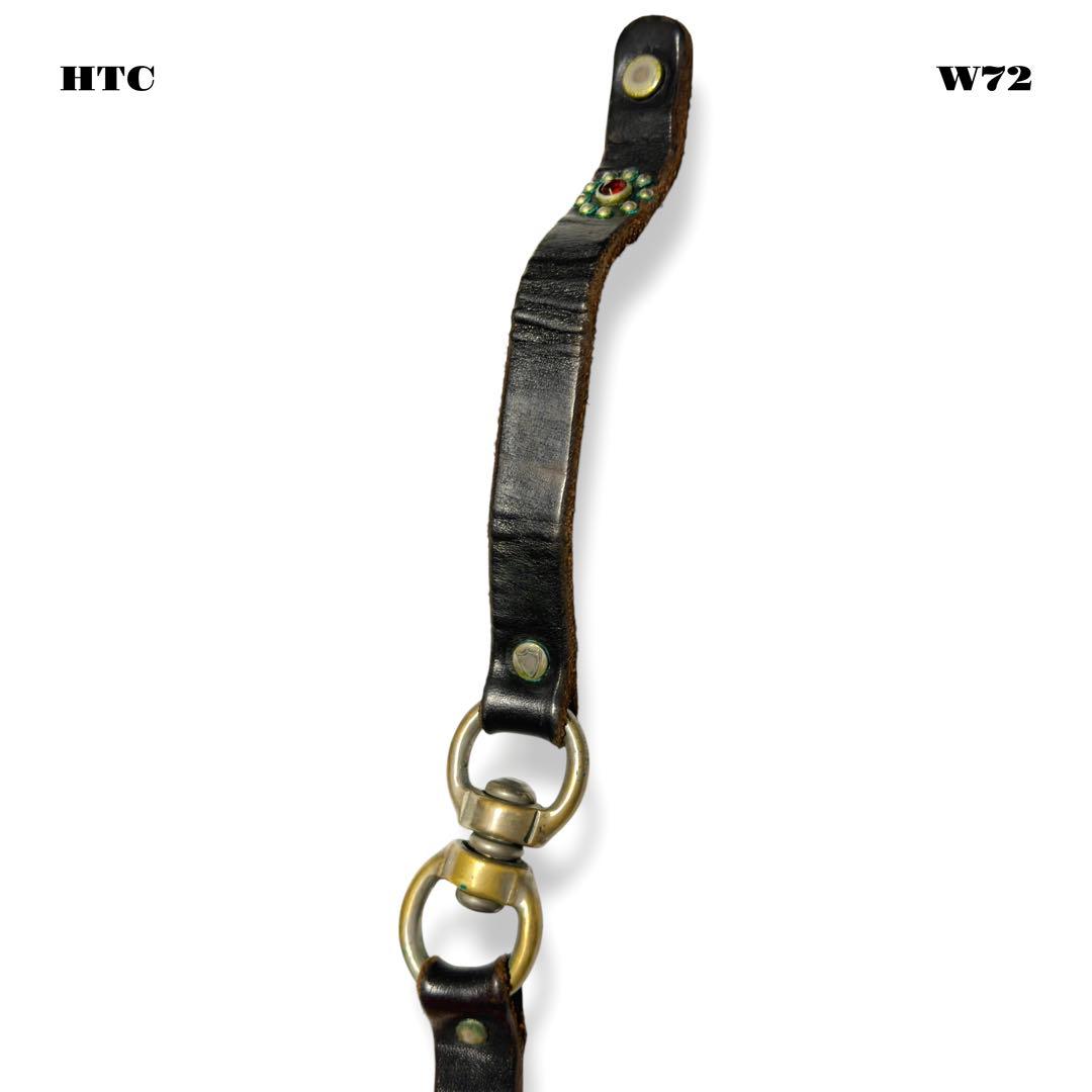 ★限定出品★ HTC ウォレット チェーン レザー スタッズ ブラック 黒青赤銀