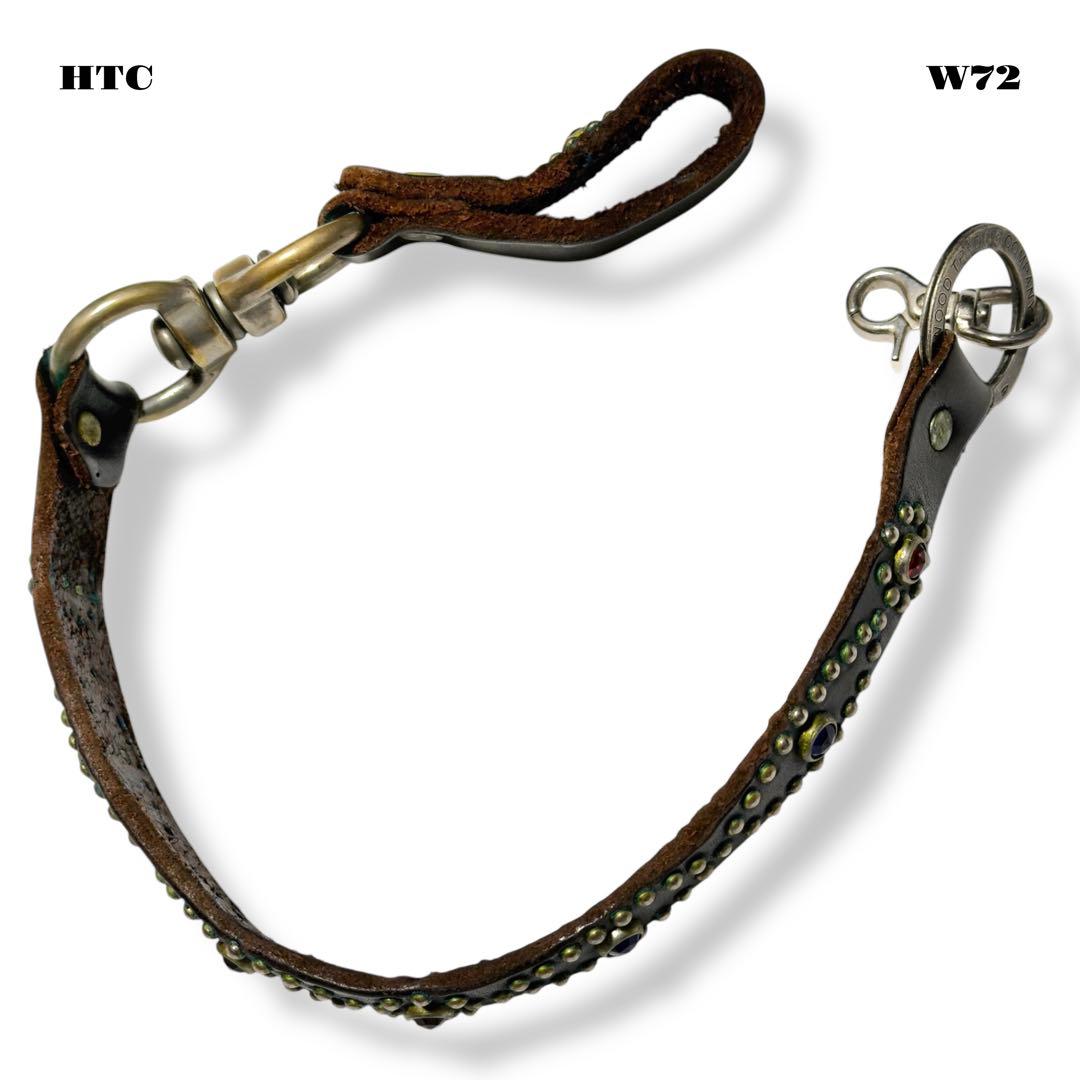 ★限定出品★ HTC ウォレット チェーン レザー スタッズ ブラック 黒青赤銀