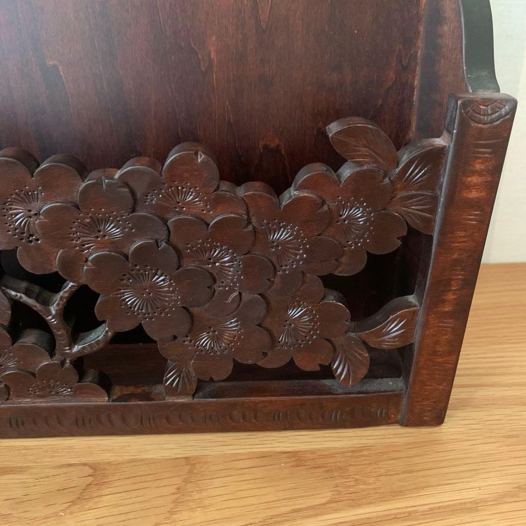 y様 希少 廃盤 大坂屋家具店 軽井沢彫 桜彫り レターラック 状差し 木工