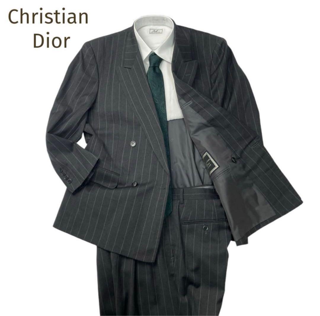 値下げ可能 美品☆Christian Dior ストライプWボタンセットアップ
