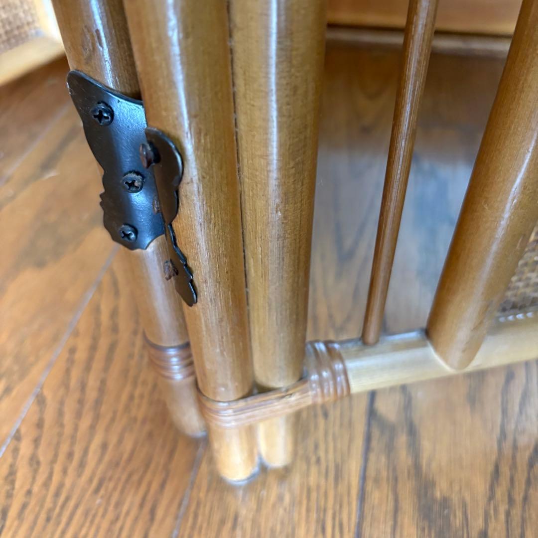 【昭和レトロ】籐 ラタン 4連・3連ペアセット　　パーテーション　間仕切り　衝立